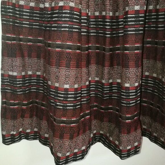 Vintage JAEGER Stripes Red & Black Pleated Wool Midi Skirt Size Medium - Picture 5 of 12